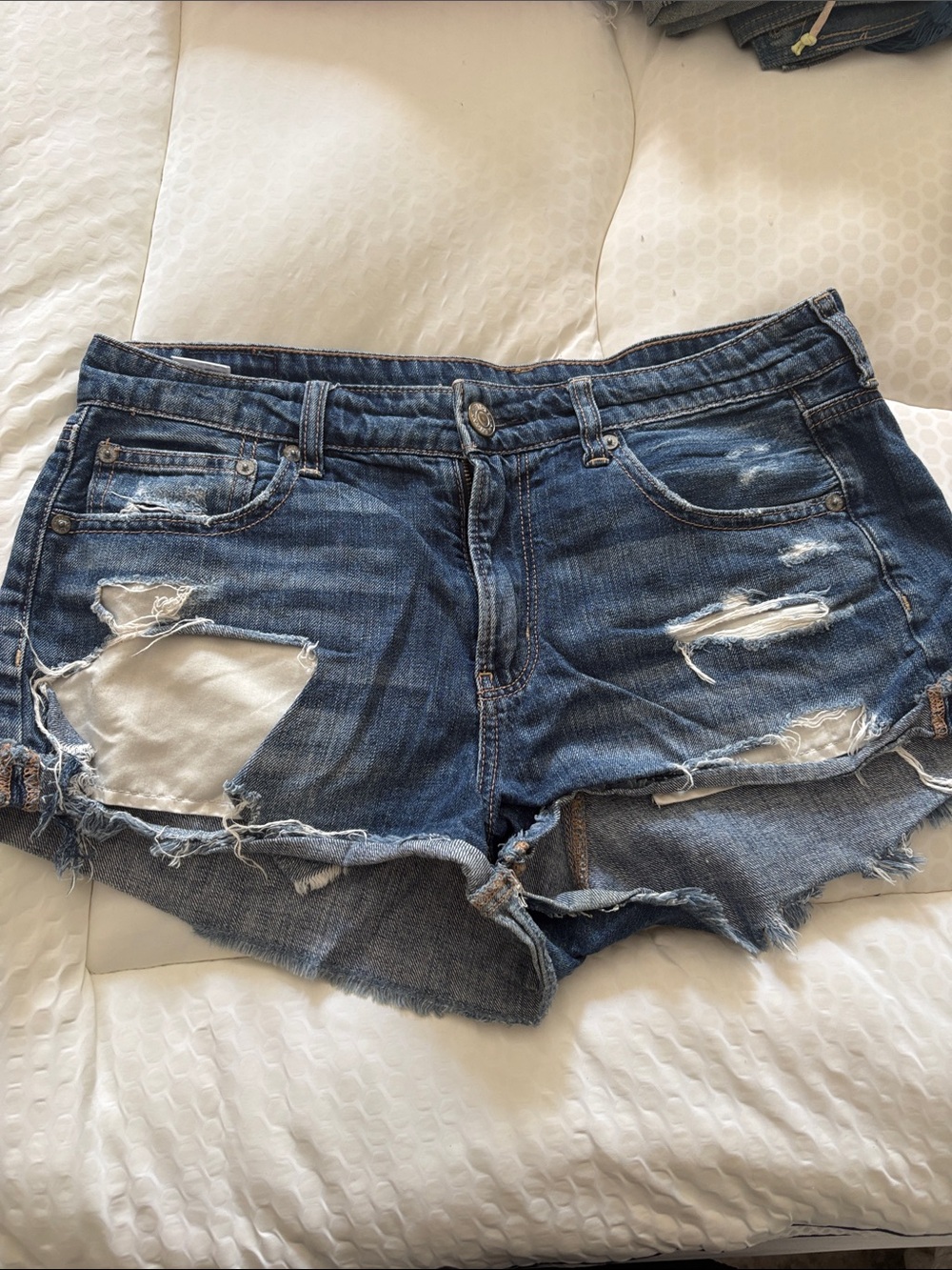 American Eagle Outfitters tomgirl shortie Denim Shorts